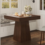 Garvee Table À Manger Compacte Avec Tiroirs Bois Naturel Base T Stable Style Ferme Pour Cuisines Et Petits Espaces 80 cm, Retro marron - Retro marron