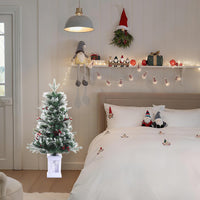 Sapin de Noël artificiel Garvee, lot de 2 – 90 cm, 78 LED à fibre optique (blanc chaud), 8 modes d'éclairage, boîte avec lampe bonhomme de neige