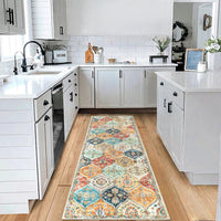 Tapis de couloir Garvee 60 x 230 cm, lavable, motif floral vintage, antidérapant, pour chambre ou cuisine.