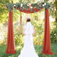 Arche de mariage Garvee, rideau en tulle drapé en mousseline 70x550cm, couleur caramel, décoration de mariage