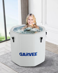 Garvee Bain Glacé Gonflable 704 L pour Sportifs, Couvercle Isolant, PVC Robuste, Thérapie par Eau Froide, Récupération à Domicile, Blanc