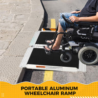 Rampe pliante aluminium antidérapante Garvee 3FT : seuil de porte, marches, voiture, trottoir, escalier.