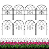 Garvee Clôture De Jardin En Métal 8 Panneaux 26x20in Anti-Rouille Barrière Pour Animaux Usage Extérieur Noir - 