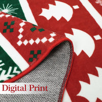 Tapis de Noël antidérapant Garvee Områdesmatta, grand format, en microfibre douce et lavable, 80 x 150 cm, motif flocons de neige et élans, pour salon ou chambre.