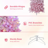 Sapin de Noël étroit Garvee de 140 cm avec 100 LED bicolores (blanc chaud et couleurs vives) pour la décoration du salon, de la maison, du bureau et des fêtes.