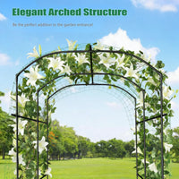 Garvee Arche de jardin grand modèle, 2,13 m (2,13 m), treillis tunnel avec filet en nylon et clips, métal, antirouille, stable, pour légumes et fleurs, 220 × 180 × 190 cm, noir
