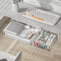 Garvee Organisateur de tiroir sous meuble avec fonction coulissante, en plastique auto-adhésif, pour la cuisine et le bureau, gain de place, polyvalent
