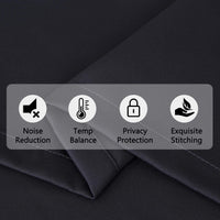 Garvee Lot de 2 cantonnières occultantes pour fenêtres, salon, cuisine, chambre, cantonnières isolantes thermiques, noires, 66 x 76 cm