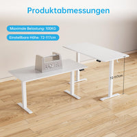Bureau assis-debout électrique réglable en hauteur Garvee avec télécommande à mémoire, 120 x 60 cm, blanc