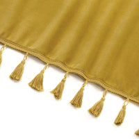 Rideaux Garvee en velours jaune 107 x 244 cm, occultants et insonorisants, 100 % polyester, style bohème, à pompons, pour salon ou chambre.