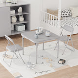Ensemble table et chaises pliantes Garvee pour enfants, avec coussins d'assise en PU, structure robuste en acier, pliable, idéal pour manger, lire et jouer, compact, multicolore
