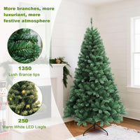 Sapin de Noël artificiel Garvee – 214 cm, 300 LED, 1350 branches, aiguilles en PVC, pour Noël