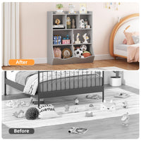 Meuble de rangement pour jouets Garvee gris pour enfants, étagère à 3 niveaux, robuste, anti-basculement, 5 étagères, chambre et salle de jeux, bois, gris