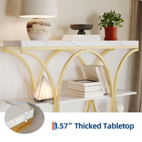 Console Garvee 99 cm (39 po), style industriel, 3 niveaux, structure en métal et bois, moderne, idéale pour le salon, le couloir ou l'entrée, gain de place, noire