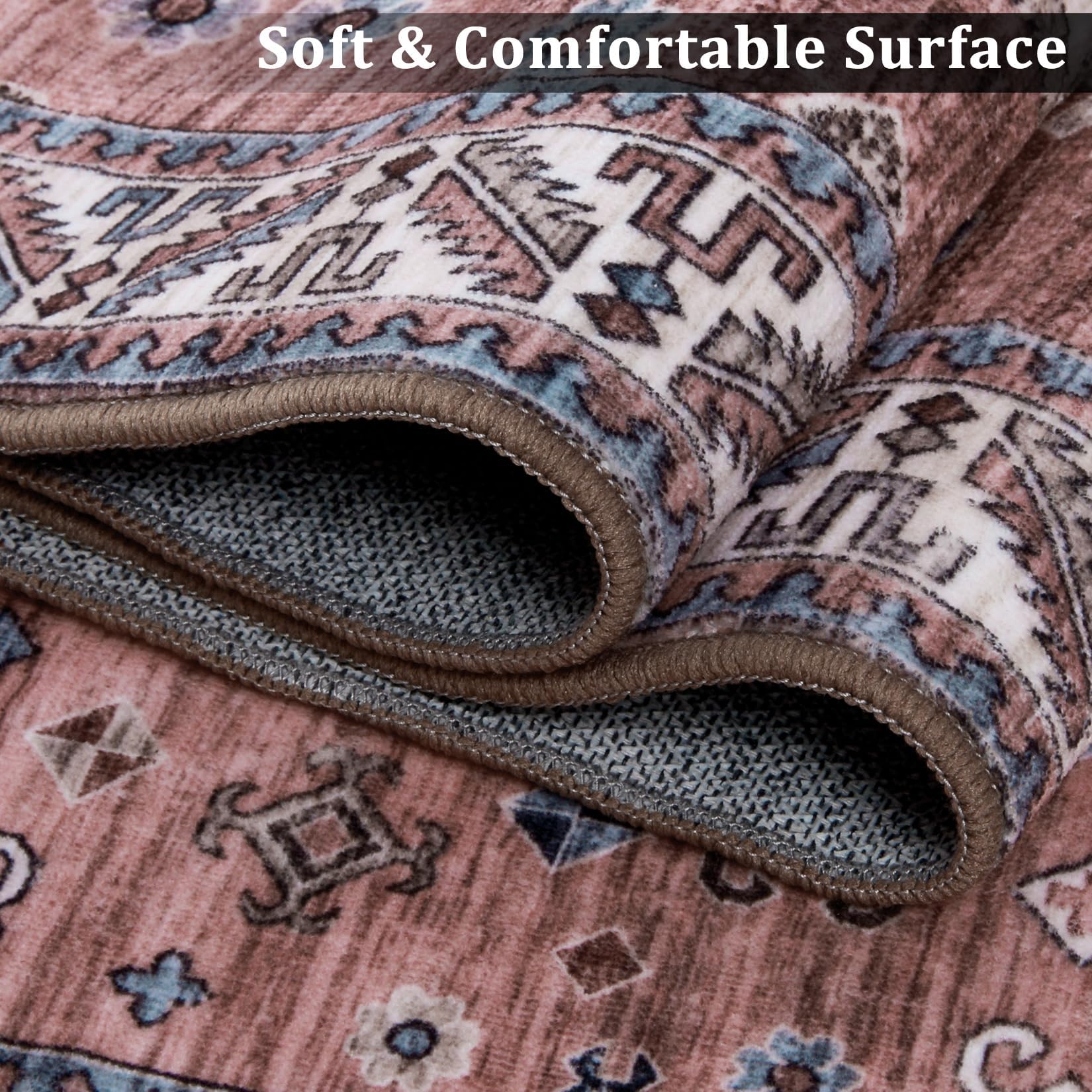 Tapis Garvee Boho Vintage à motif tribal, antidérapant, lavable, 80 x 150 cm, salon, chambre