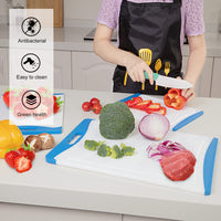 Ensemble de planches à découper Garvee Kitchen, 3 pièces, sans BPA, avec rainure à jus et poignée, usage polyvalent, 42 cm x 35 cm x 29 cm, multicolore