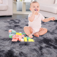 Tapis Garvee extra large 2,44 m x 3,05 m à poils longs et moelleux, idéal pour la chambre, le salon ou la chambre d'enfant, gris foncé