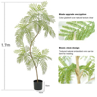 Jacaranda artificiel Garvee 1,7 m, branches ajustables, matériau PU durable, décoration pour la maison et le bureau, vert