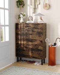 Meuble à chaussures étroit en bois Garvee avec 3 tiroirs, anti-basculement, pour entrée et couloir, multicolore