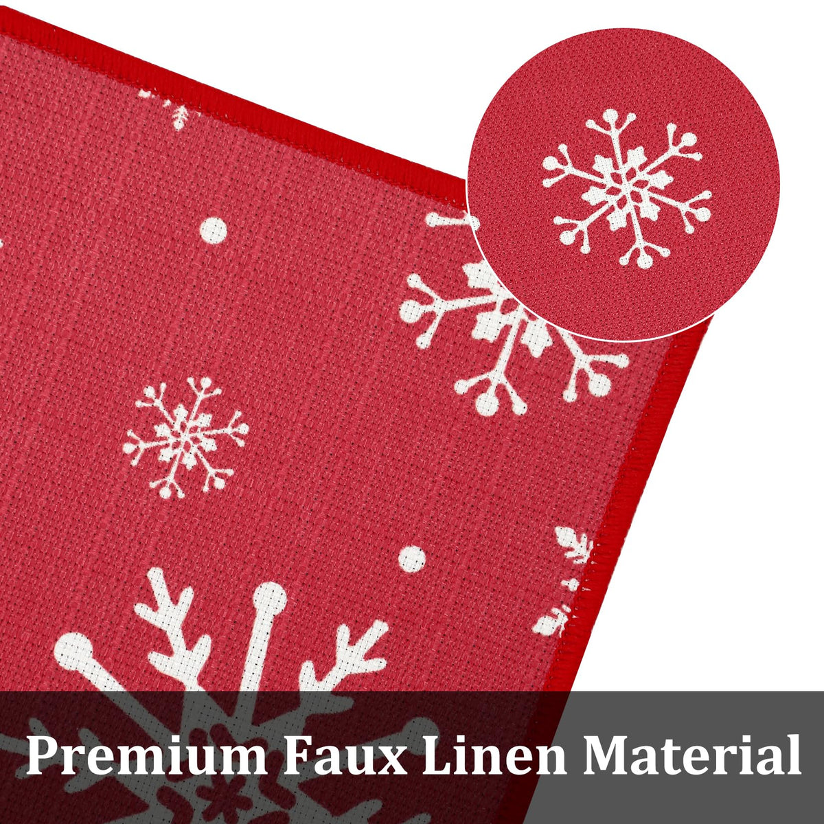 Garvee Sneeuwvlok Eland Kerst Keukentapijt Set 2 Antidérapant Lavable Hiver Rouge 40x60+40x120 cm Décoration de Noël Maison