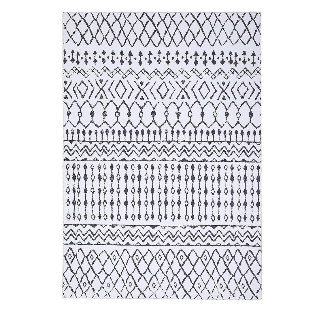 Tapis Garvee Boho imperméable, antidérapant et lavable à poils courts, motif losanges bohème, idéal pour le salon, la chambre ou la salle à manger. Motif losanges bohème.