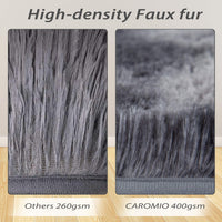 Tapis Garvee extra large 2,44 m x 3,05 m à poils longs et moelleux, idéal pour la chambre, le salon ou la chambre d'enfant, gris foncé