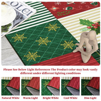 Tapis lavable en machine Garvee, motif sapin de Noël et flocons de neige, pour chambre et salon, 120 x 170 cm, rouge/vert