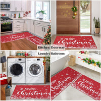 Garvee joyeux noël Keukentapijt Geweven lin antidérapant Wasbar Kerst Sneeuwvlok Design 40x60 40x120 cm décor de cuisine d'hiver