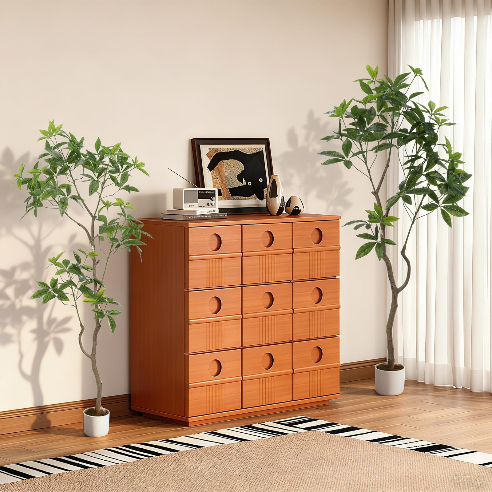 Arbre artificiel Schefflera Garvee de 1,6 m avec pot pour salon et bureau, entretien facile, résistant aux UV, feuilles et tronc réalistes