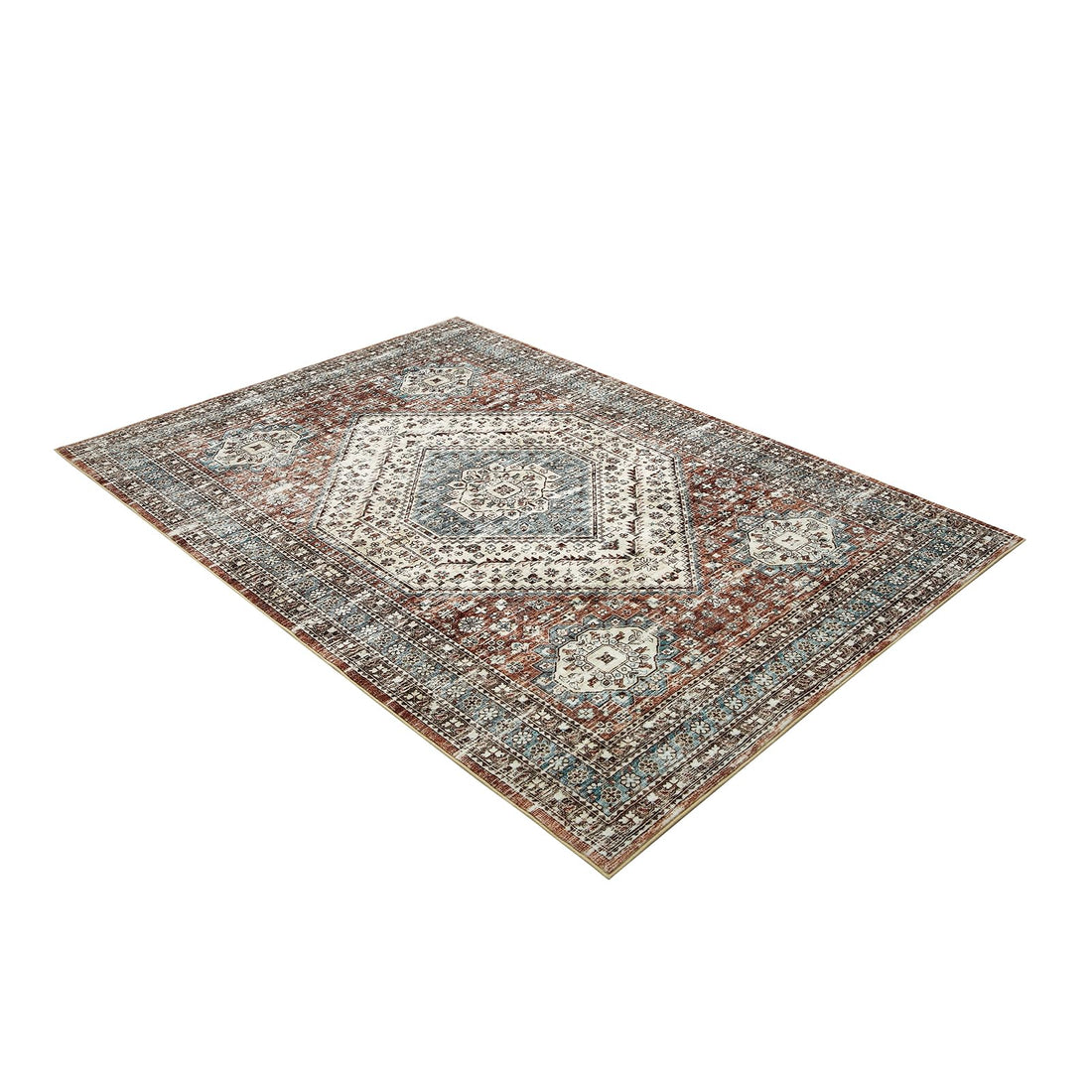 Tapis de couloir vintage Garvee, lavable, antidérapant, facile à nettoyer, pour salon, chambre, salle à manger, marron, 120 x 170 cm