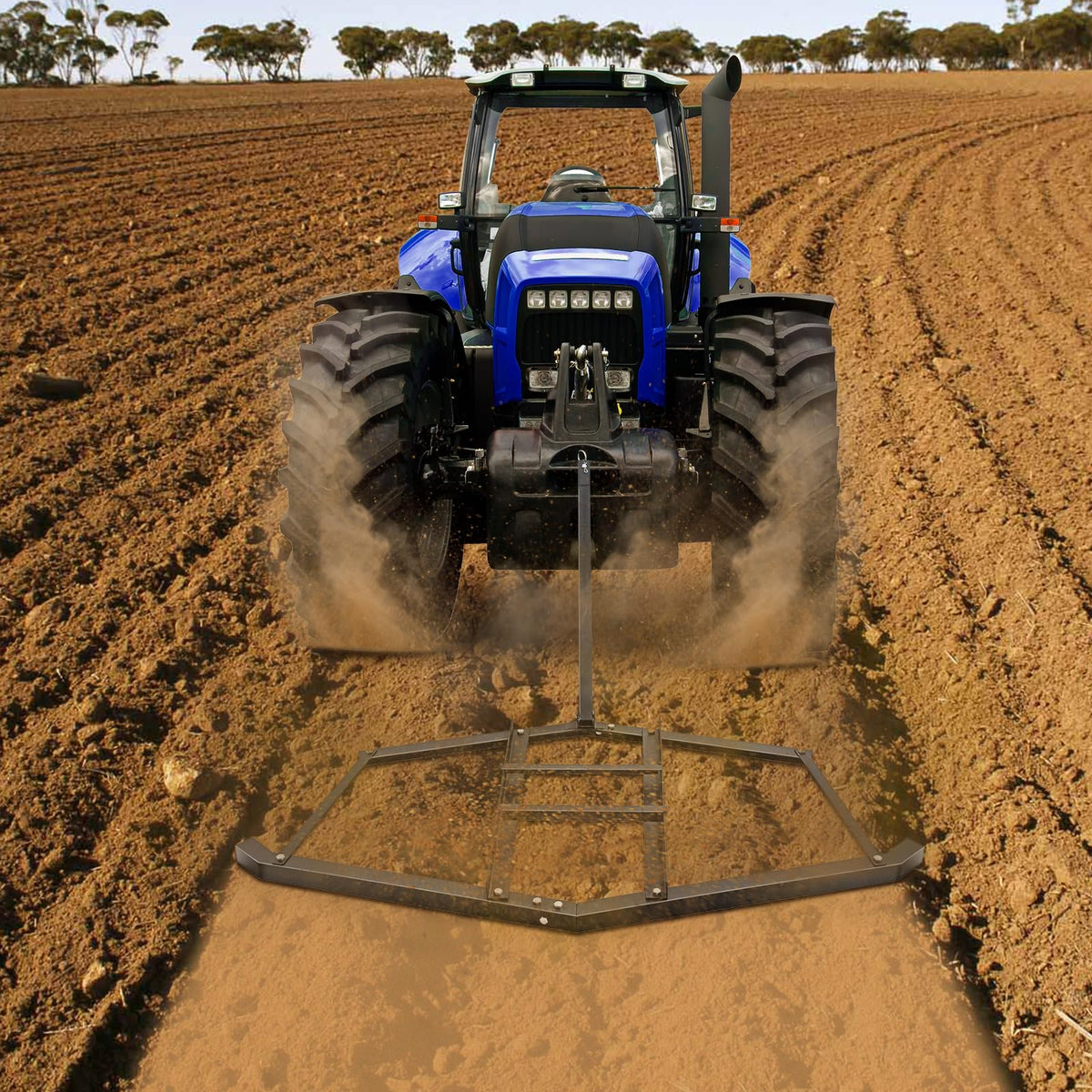Garvee Herse niveleuse pour allée avec 2 barres réglables, drag harrow pour ATV/UTV, nivellement de terrain, jardin, champ et préparation de gazon