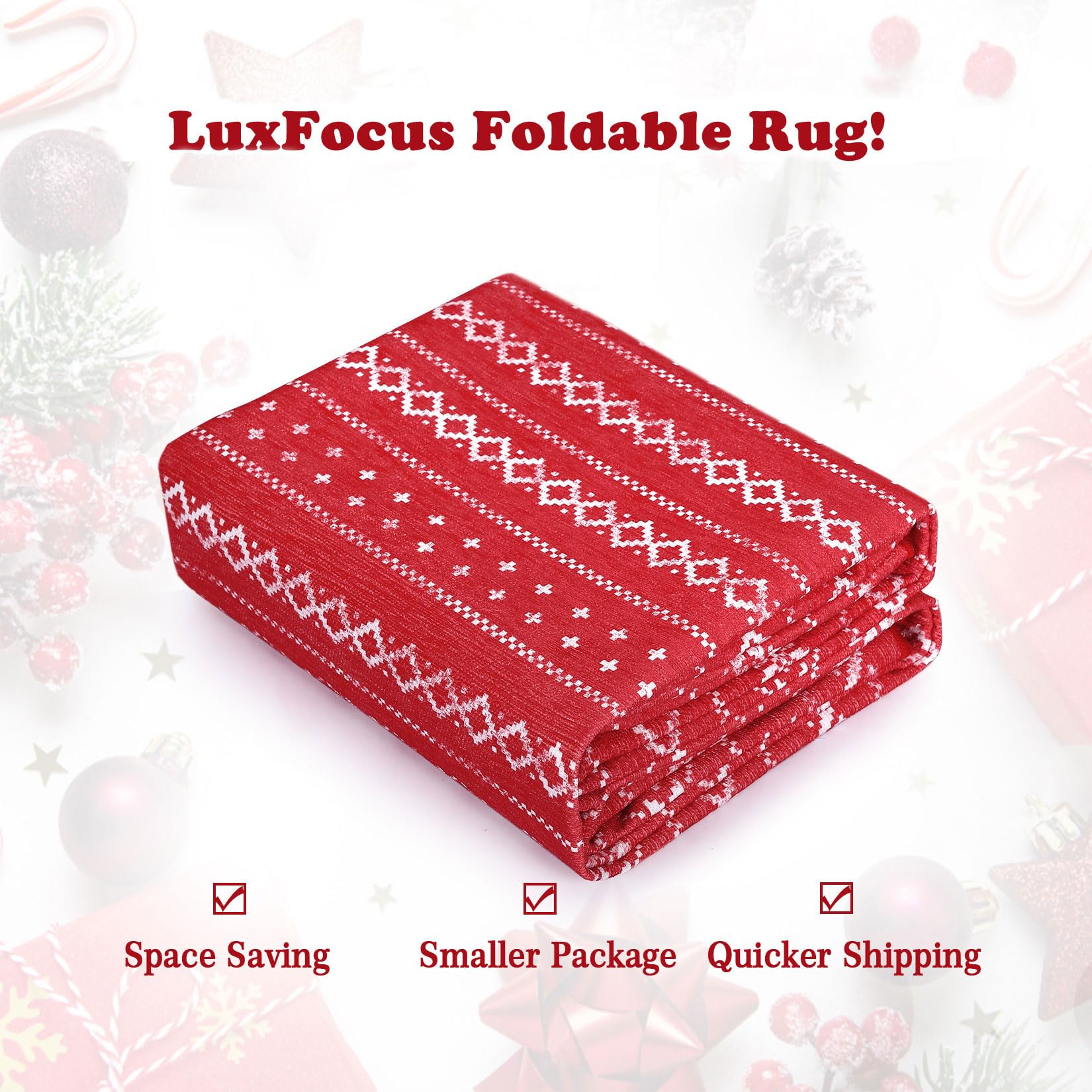 Garvee Jullöpare Matta For Hall - Décoration de Noël douce rouge, Maskintvättbar, Halkfri, 60x180 cm, Vita Blommönster, Köksmatta