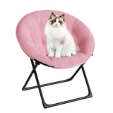 Garvee Fauteuil saucer fauteuil lounge avec structure dorée, revêtement surdimensionné en fausse fourrure, pliable pour chambre et salon, rose - Rose