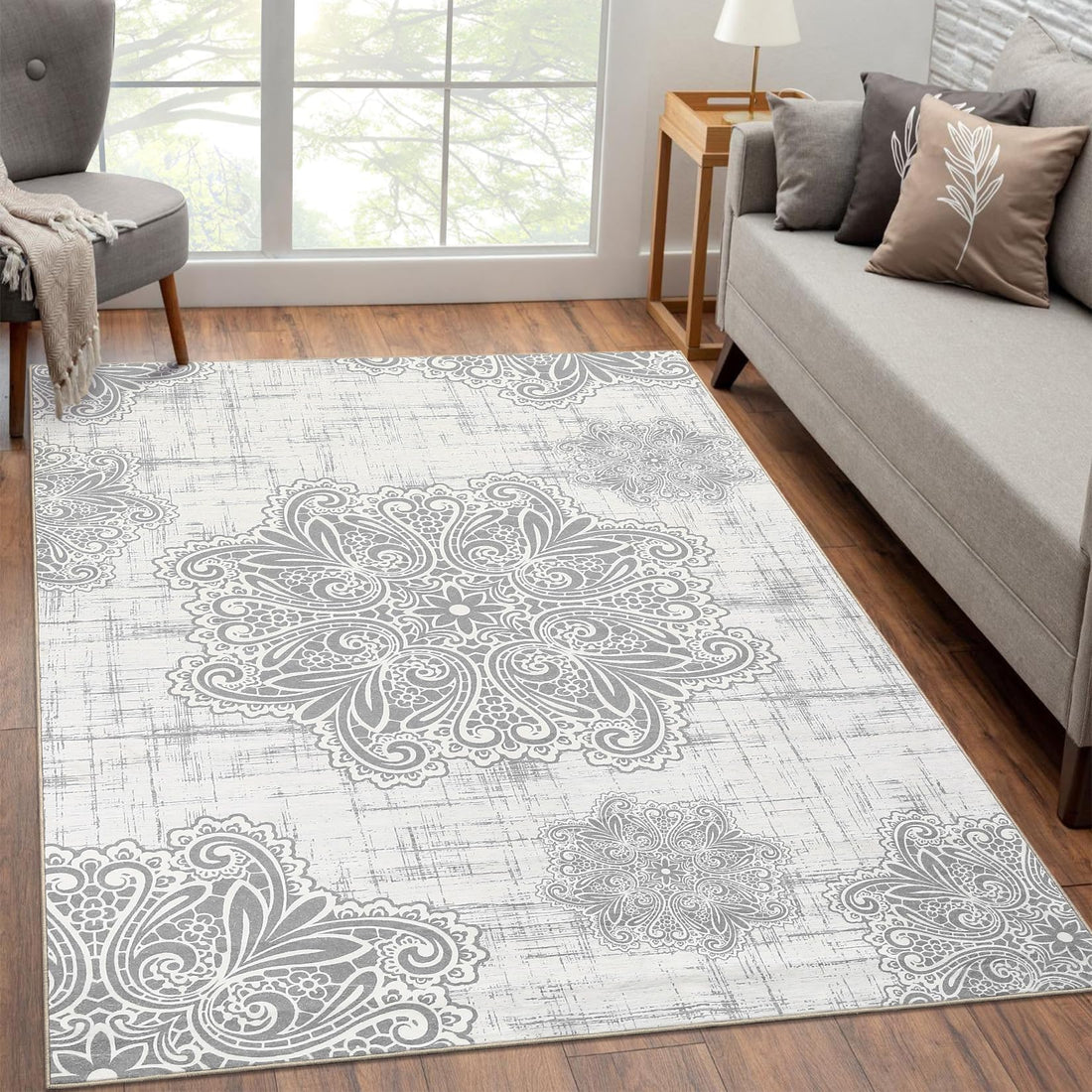 Tapis de couloir Garvee ultra-doux antidérapant style bohème pour cuisine et chambre, 80 x 150 cm, beige, lavable en machine, facile d'entretien