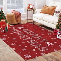 Tapis de salon Garvee, motif élan rouge, lavable et antidérapant, décoration de Noël pour chambre, cuisine, salle à manger, bureau, 120 x 170 cm, rouge