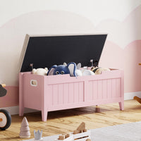 Banc de rangement Garvee avec coussin, coffre en bois de 100 cm, 2 charnières de sécurité, salon et chambre, bois aggloméré, poignées ergonomiques, couvercle rabattable, grand coffre, montage facile