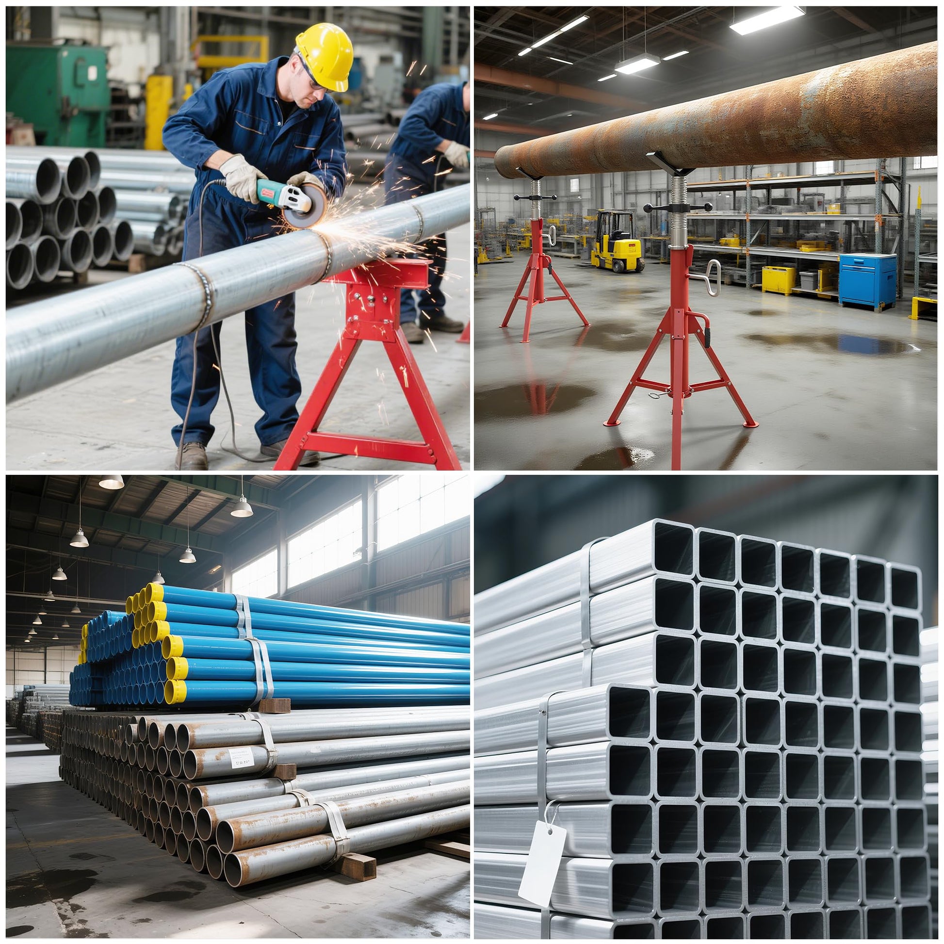 Support de tuyau Garvee à tête en V, capacité de charge de 1134 kg, réglable, acier de 51 à 94 cm, pliable, pour tuyaux de 12,7 à 305 mm, atelier et réparation