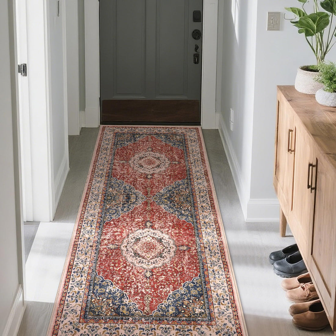 Garvee Boho Vintage Teppich Waschbar Rutschfest für Wohnzimmer & Schlafzimmer