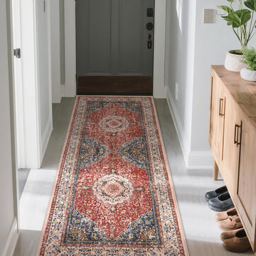 Garvee Boho Vintage Teppich Waschbar Rutschfest für Wohnzimmer & Schlafzimmer