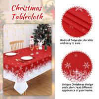 Garvee Nappe de table Noël imperméable et antidérapante en polyester rouge 1, 37 × 2, 01 m pour salle à manger festive