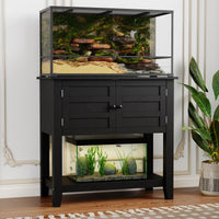 Meuble pour aquarium Garvee 20-29 gallons avec station de charge, portes magnétiques, pour salon, 80 x 40 x 78 cm, bois