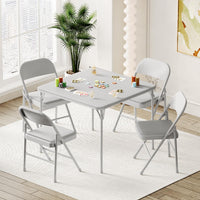 Table pliante Garvee 85,3 cm (33,6 po) avec coussin en PU, cadre en métal, pieds antidérapants, idéale pour le bureau et le camping, portable, noire