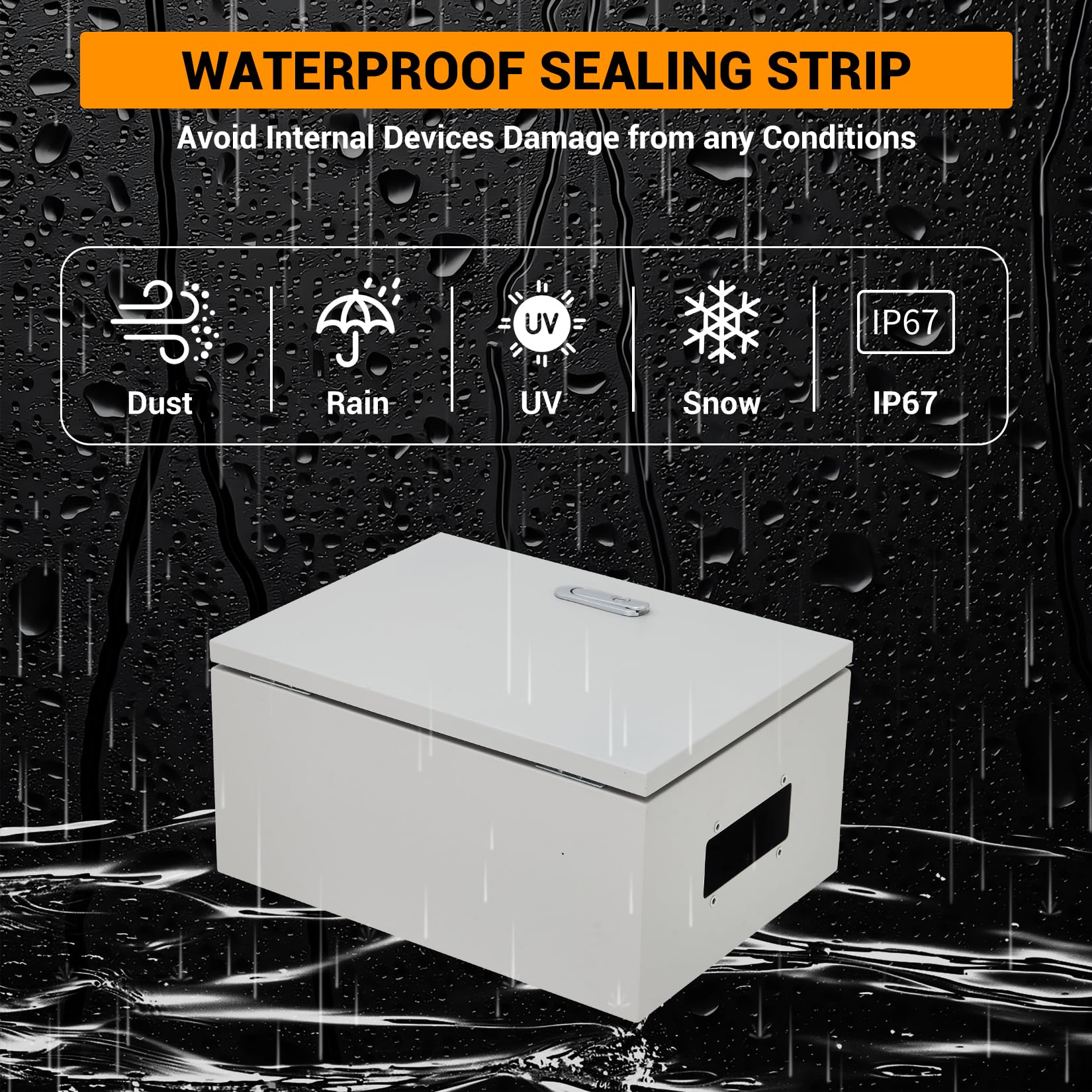 Boîte de jonction électrique extérieure Garvee 12" x 10" x 6" NEMA 4X Acier IP67 Étanche à l'eau et à la poussière Verrouillable pour une utilisation intérieure et extérieure