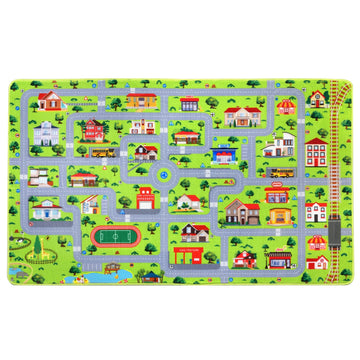 Tapis enfant Garvee, motif rue, mousse à mémoire de forme douce et antidérapante, gris, 100 x 160 cm, salle de jeux