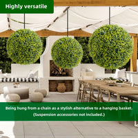 Garvee Lot de 2 boules de buis artificielles 52 cm en PE, résistantes aux UV et aux intempéries, pour jardin et mariage, vertes