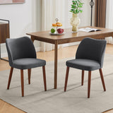 Garvee chaises de salle à manger rembourrées, lot de 2, revêtement en tissu et pieds en bois, pour restaurants et cafés, 78 × 47 × 51 cm, grises - Gris foncé
