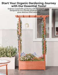 Jardinière surélevée Garvee avec treillis, bac à fleurs en bois de 114 cm (45 pouces), toit suspendu, résistante aux intempéries pour terrasse et jardin, autoportante, couleurs naturelles