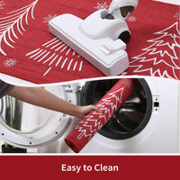 Ensemble de tapis de cuisine Garvee pour Noël, antidérapant, 2 pièces, 40 x 60 cm + 40 x 120 cm, Joyeux Noël, rouge et vert