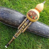GARVEE Flûte Hulusi professionnelle en bambou violet, instrument à vent traditionnel fait main, tonalités Do et Si bémol