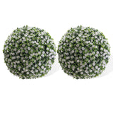 Garvee Boules de Topiaire Artificielles 15 Pouces Blanc, Décor Jardin Extérieur Intérieur, Durable PE, Sans Entretien, Facile à Assembler, 2PCS - 